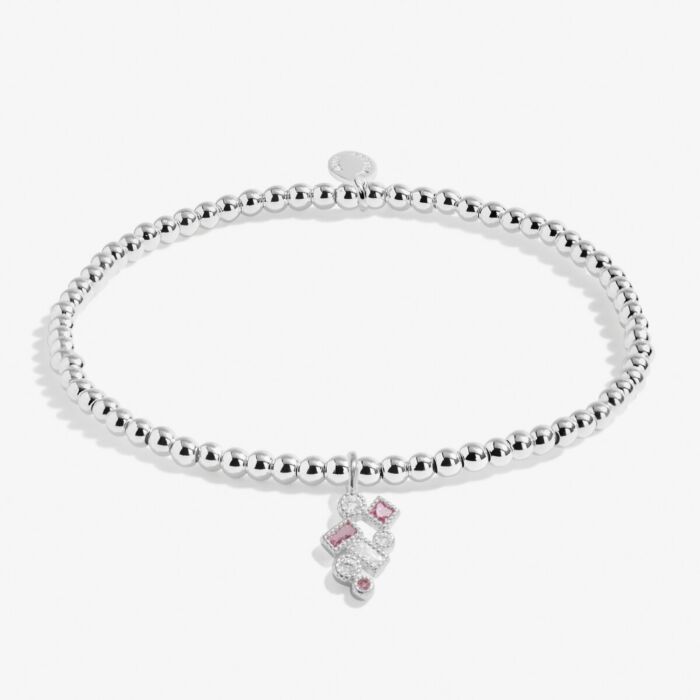 Joma Jewellery A Little 'Happiest Of Birthdays' Bracelet In Silver Plating